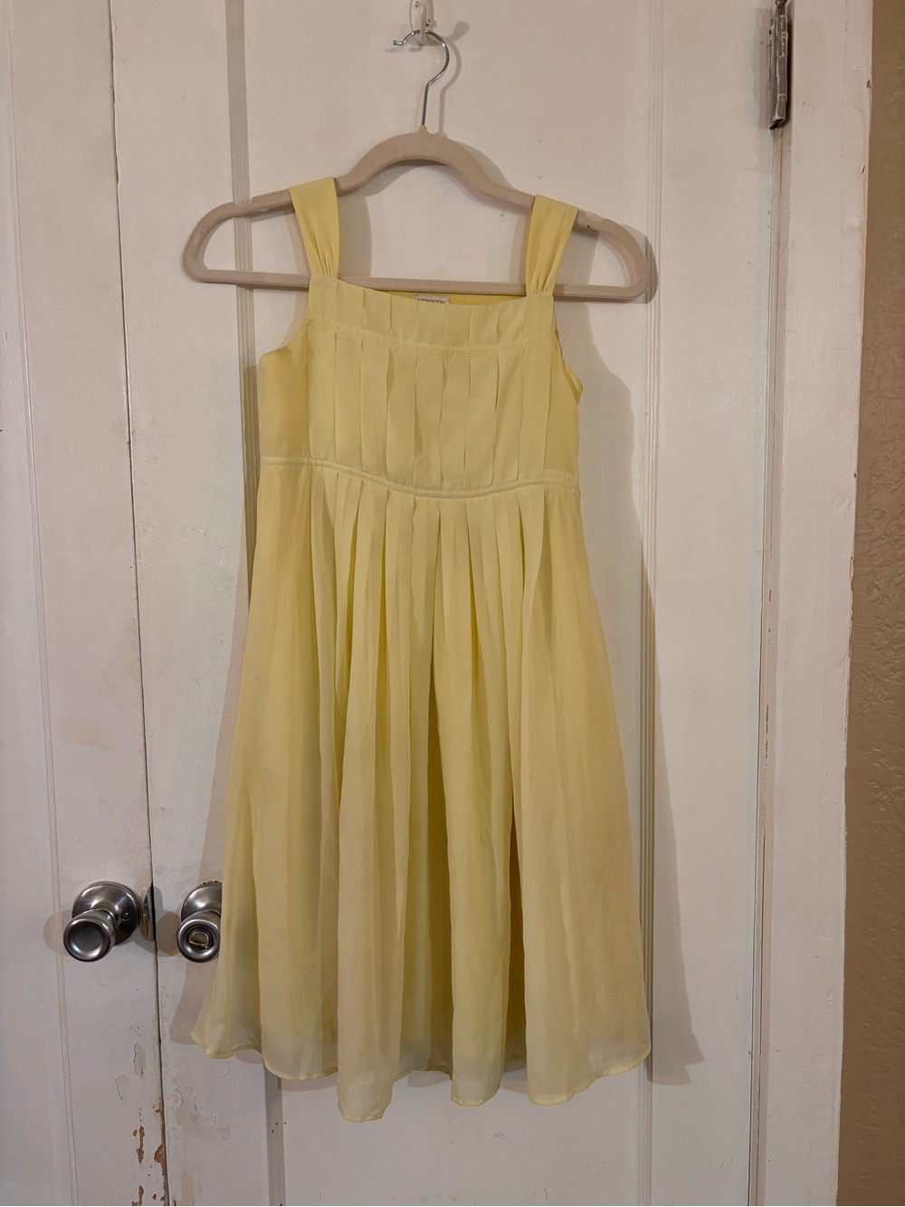 Monsoon Light Yellow Pleated Party Dress for Girls